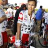 Marie-Sophie L. lors de l'Etape du coeur du Tour de France, entre Bordeaux et Pauillac, au profit de l'association Mécénat Chirurgie Cardiaque le 24 juillet 2010