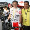 Nelson Monfort lors de l'Etape du coeur du Tour de France, entre Bordeaux et Pauillac, au profit de l'association Mécénat Chirurgie Cardiaque le 24 juillet 2010