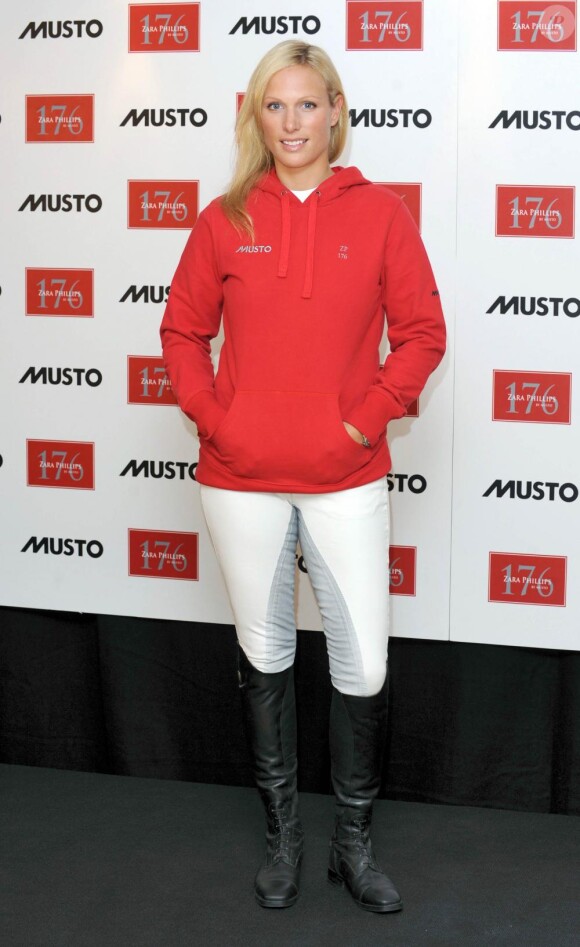 Zara Phillips présente sa gamme de vêtements ZP 176, à Londres, le 27 juillet 2010.