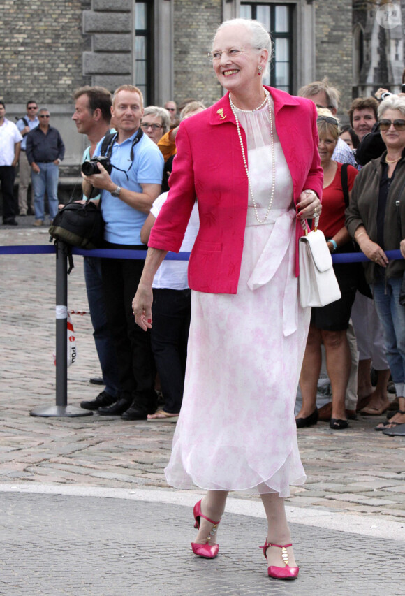 La reine du Danemark, Margrethe, se rend au 500e anniversaire de la flotte danoise à Copenhague le 10 août 2010