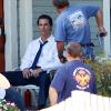 Matthew McConaughey sur le tournage de The Lincoln Lawyer à Los Angeles, le 13 août 2010