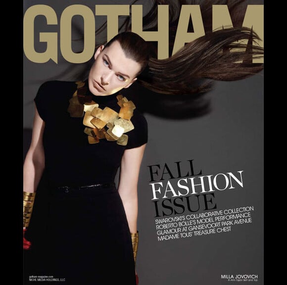 Milla Jovovich en couverture de Gotham du mois de septembre 2010