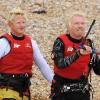 Richard Branson tente une seconde traversée de la Manche en kitesurf, le mercredi 25 août 2010.