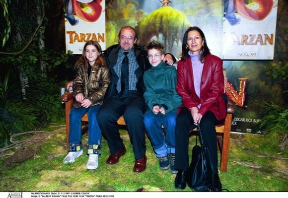 Laurent Fignon en famille, avec son ex-épouse et leurs enfants, en 1999.