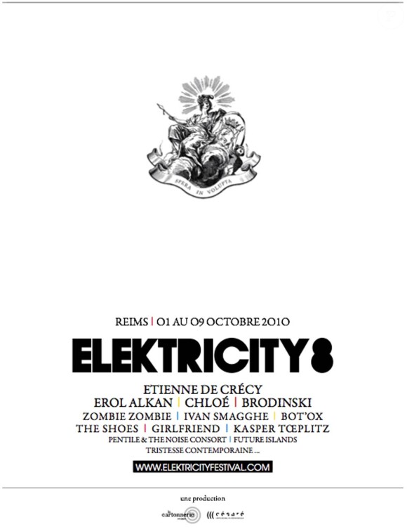 Reims accueillera du 1er au 8 octobre 2010 la 8e édition du festival Elektricity. Première tête d'affiche : le Lyonnais Etienne de Crécy, qui investira le parvis de la cathédrale avec son show Beats'N'Cubes.