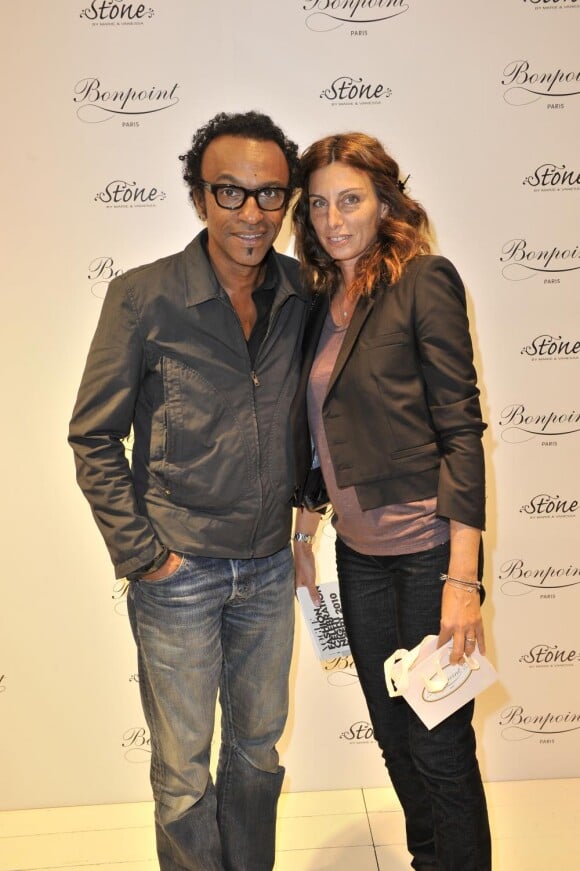 Manu Katché et Laurence à la boutique Bonpoint, lors de la Vogue Fashion Celebration Night 2010. 7/09/2010
