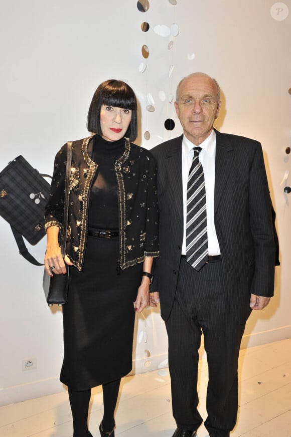 Chantal Thomass et son mari lors du lancement de la collection Stone pour Bonpoint, le 7 septembre 2010, avenue Montaigne.