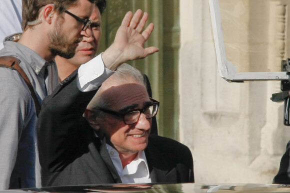 Martin Scorsese sur le tournage de L'Invention de Hugo Cabret en plein Paris en août 2010
