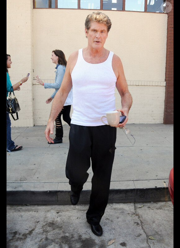 David Hasselhoff sort de répétition, à Los Angeles. Il s'entraîne pour l'émission Dancing With The Stars. 17/09/2010