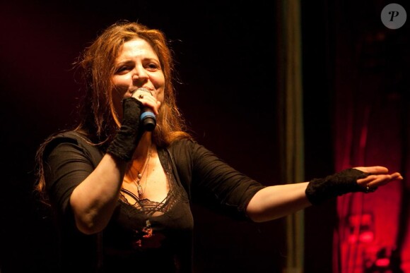 Une magnifique Agnès Jaoui à Bercy pour le concert "Rock sans papiers"