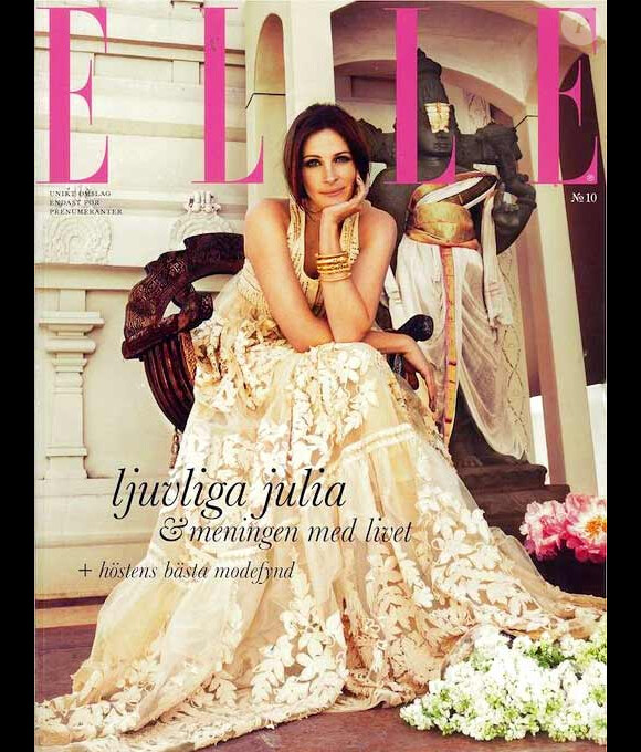 Julia Roberts en couverture de l'édition suédoise du magazine Elle (octobre 2010)