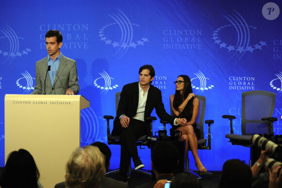 Demi Moore et Ashton Kutcher lors du meeting annuel du Clinton Global Intiative à New York le 23 septembre 2010
