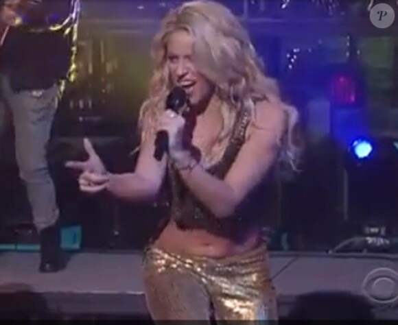 Shakira sur le plateau de l'émission The Late Show with David Letterman à New York, le 23 septembre 2010