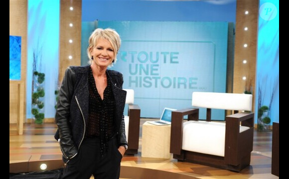 Sophie Davant aux commandes de Toute une histoire, sur France 2. Enregistrement de l'émission, le 21/09/2010