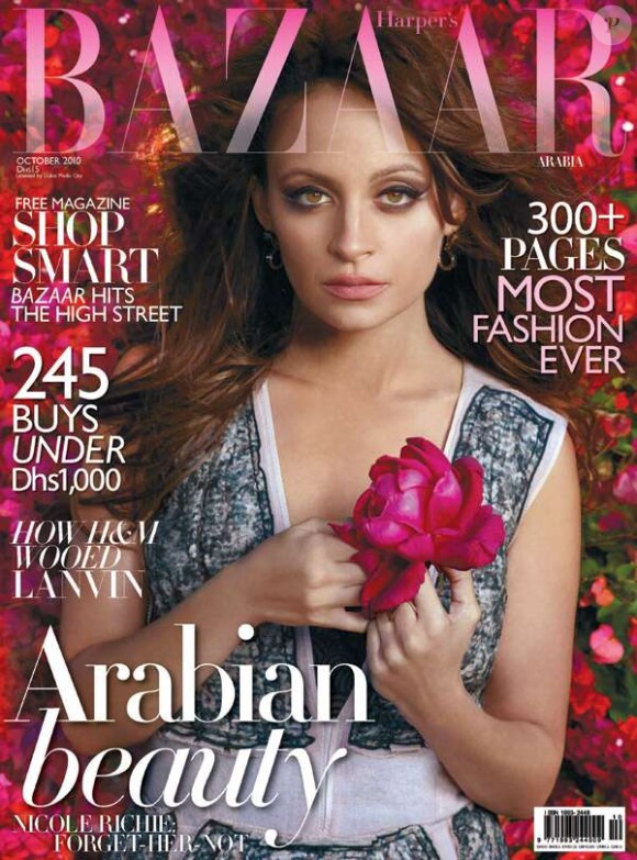 Nicole Richie en couverture du Harper's Bazaar Arabia du mois d'octobre 2010