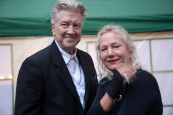 David Lynch et Agnès B lors du défilé Agnès B à Paris le 5/10/10