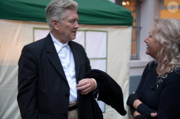 David Lynch et Agnès B lors du défilé Agnès B à Paris le 5/10/10﻿