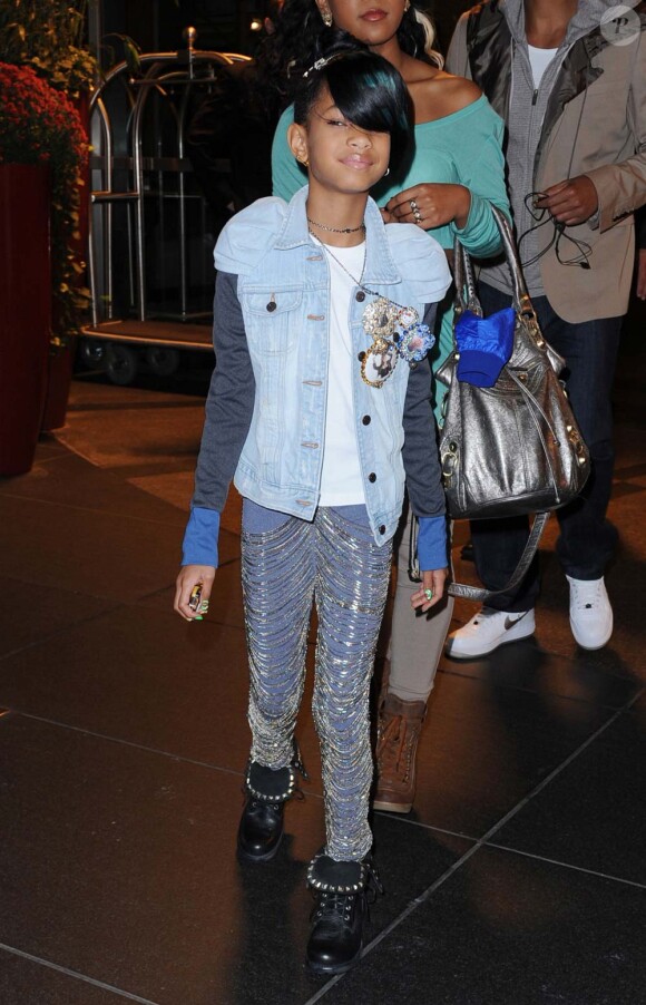 Willow Smith à la sortie d'un hôtel new-yorkais, le 18 octobre 2010