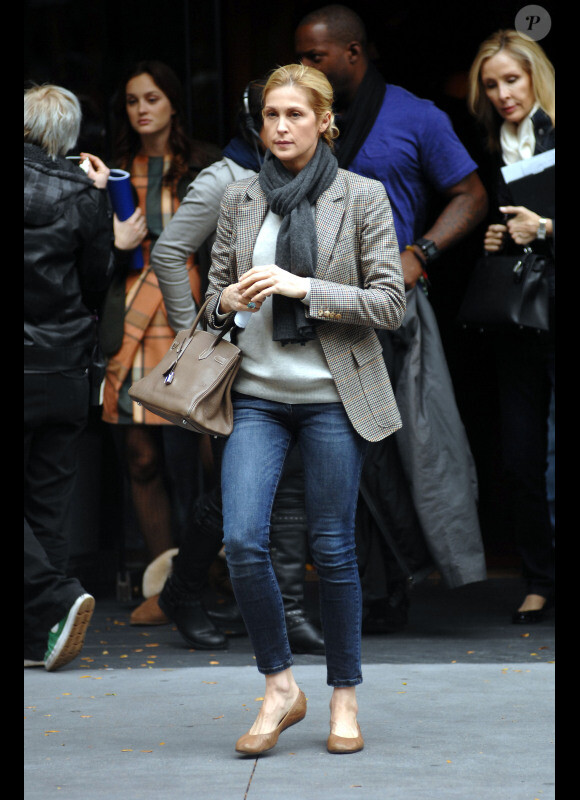 Kelly Rutherford sur le tournage de Gossip Girl à New York, le 18 octobre 2010