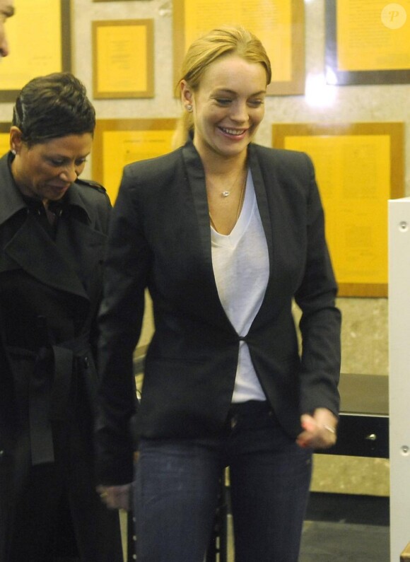Lindsay Lohan sort du tribunal de Beverly Hills, le 22 octobre 2010