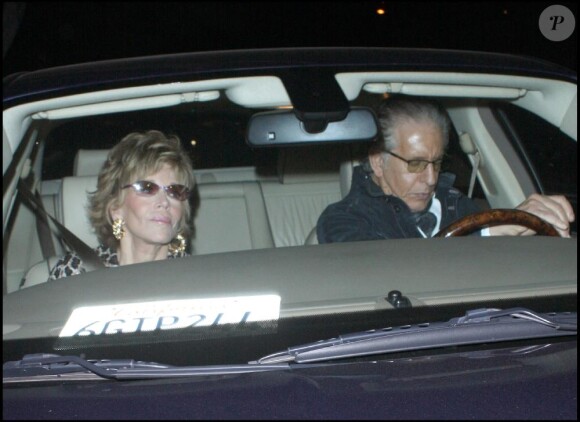 Jane Fonda et Richard Perry à la soirée de lancement du nouvel album de Rod Stewart au Madeo, dans West Hollywood, le 22 octobre 2010