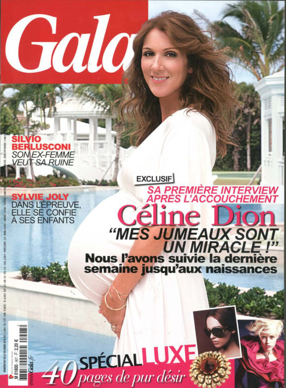 Céline Dion en couverture de Gala, le 27 octobre 2010