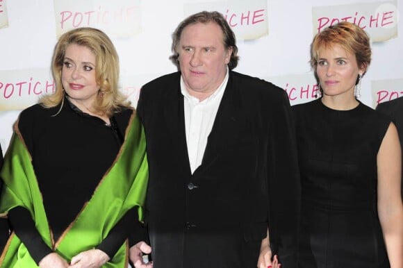 Catherine Deneuve, Gérard Depardieu et Judith Godrèche, à l'occasion de l'avant-première de Potiche, au Gaumont Opéra, à Paris, le 2 novembre 2010.