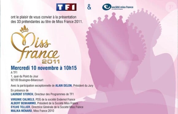 Convocation pour la presse du rendez-vous du 10 novembre avec Alain Delon.