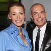 Jean-Claude Jitrois entouré de Blake Lively lors de l'ouverture d'un nouveau concept store à New York le 4 novembre 2010