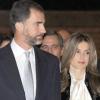 Letizia et Felipe d'Espagne à Madrid le 4 novembre 2010 pour célébrer les 25 ans d'une association.