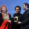 Virgile Bramly, Zazie de Paris, et le réalisateur Olias Barco recoivent le Grand prix deu Festival de Rome, le 5 novembre 2010