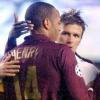 David Beckham, alors Galactique du Real Madrid, et Thierry Henry, alors Gunner d'Arsenal, le 8 mars 2006 en Ligue des Champions.