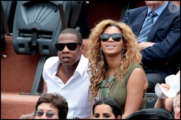 Jay-Z et sa femme Beyoncé au tournois de Roland Garros en juin 2010.