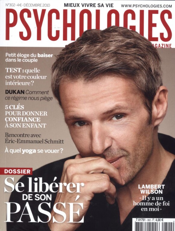 Lambert Wilson en couverture du magazine Psychologies du mois de décembre 2010
