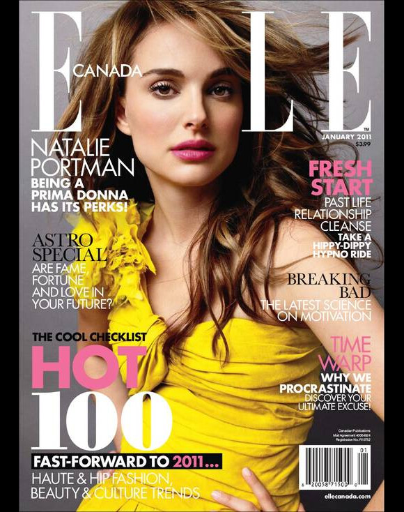 Natalie Portman en couverture du magazine Elle Canada.