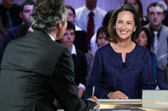 Michel Denisot et Ségolène Royal, sur le plateau du Grand Journal de Canal +.