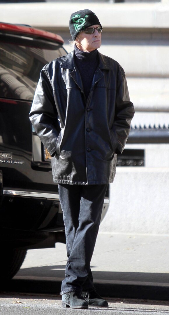 Michael Douglas cherche un taxi à Central Park, à New York, le 2 décembre 2010.
