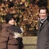 Jim Carrey et Carla Gugino lors du tournage de Mr Popper's Pinguins à New York le 2 décembre 2010