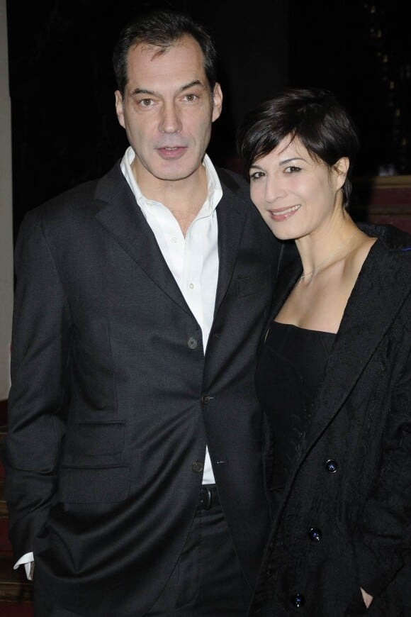 Hélène Médigue et son mari Samuel Labarthe lors du Prix du producteur français de télévision à Paris le 6 décembre 2010 dans la somptueuse salle Wagram