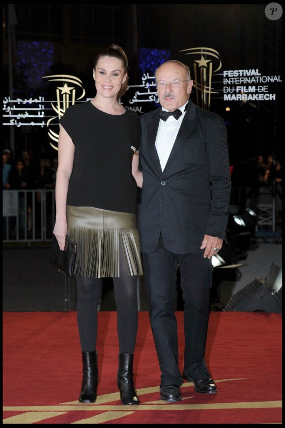 Emmanuelle Seigner et Volker Schlondorff à l'occasion de l'avant-première de Last Night, dans le cadre du 10e Festival International du Film de Marrakech, le 6 décembre 2010.
