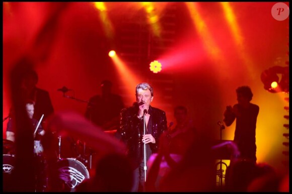 Johnny  Hallyday en concert en juillet 2009