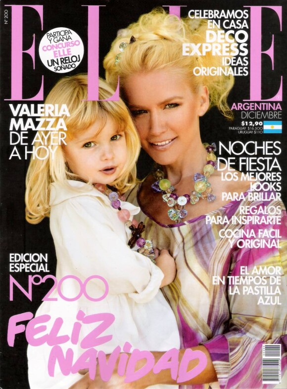 Valeria Mazza et sa fille Taina en couverture du magazine Elle, édition argentine.