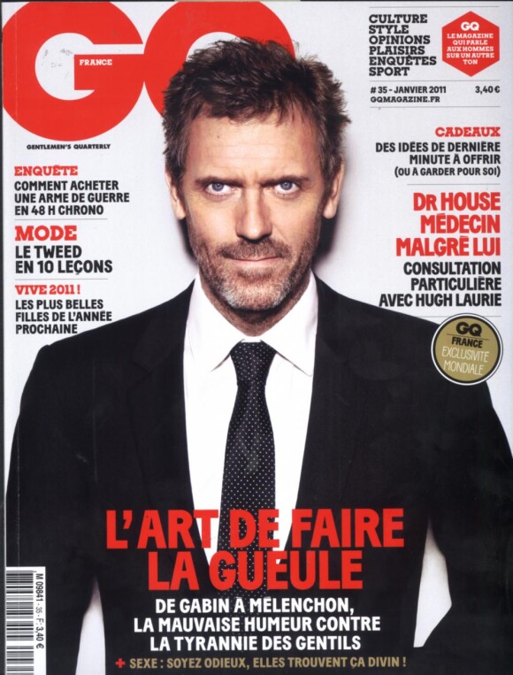 GQ avec Hugh Laurie en couverture (en kiosques le 15 décembre 2010)