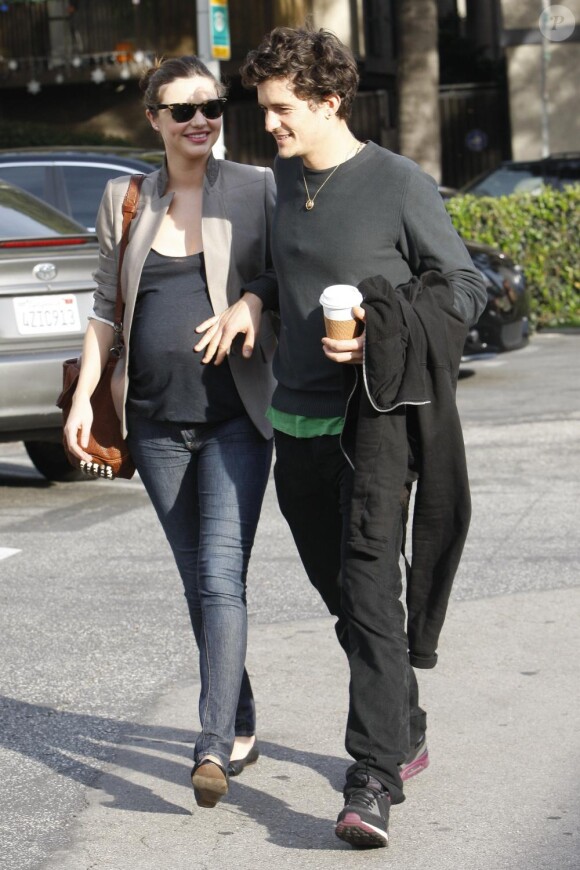 Miranda Kerr et Orlando Bloom lors d'une balade à Los Angeles