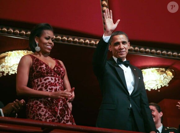 Barack et Michelle Obama,  lors de la remise des 33e prix du Kennedy Center à Washington le 5  décembre 2010