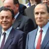 Michel Rocard et François Mitterrand, parvis de l'Elysée, 1988