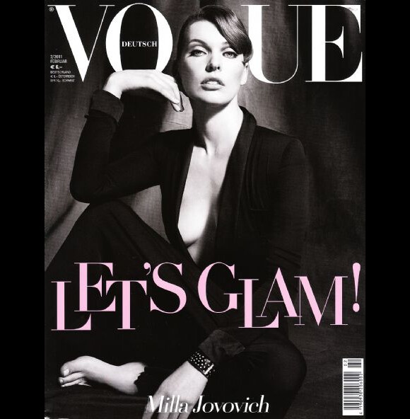 Milla Jovovich en couverture du Vogue allemand, février 2011