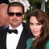 Brad Pitt et Angelina Jolie à l'occasion de la 68e cérémonie des Golden Globes, qui s'est tenue au Beverly Hilton Hotel de Los Angeles, le 16 janvier 2011.