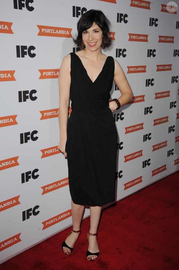 Carrie Brownstein lors de la présentation de la série Portlandia (dont la diffusiion démarrera le 21 janvier sur IFC), à New York, le 19 janvier 2011.