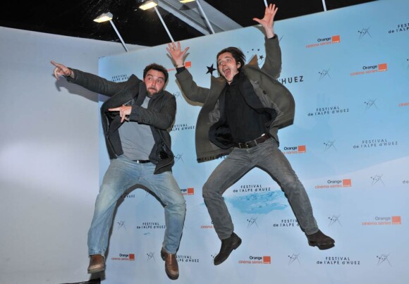 Denis Menochet et Raphael Personnaz à la cérémonie de remise de prix du festival de l'Alpe d'Huez. 22/01/2011
